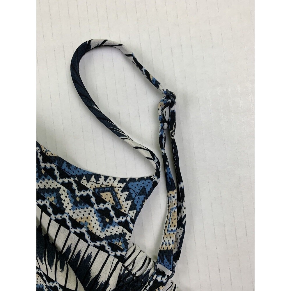 CATO Dress Sz 22/24W asymmetrical hem Spaghetti Straps Gray White Blue - Picture 5 of 9